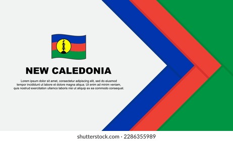 Plantilla de diseño de fondo de resumen de la bandera de Nueva Caledonia. Ilustración de vectores de caricaturas del Día de la Independencia de Nueva Caledonia. Caricatura