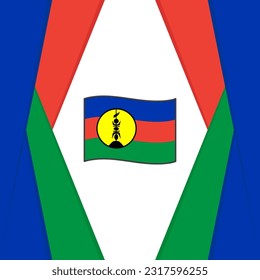 Plantilla de diseño de fondo de resumen de la bandera de Nueva Caledonia. Cartel del Día de la Independencia de Nueva Caledonia en medios sociales. Antecedentes