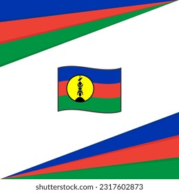 New Caledonia Flag Abstract Background Design Template. New Caledonia Independence Day Banner Social Media Post. Design