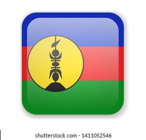 New Caledonia flag bright square icon. Vector Illustration