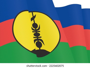 new caledonia flag fluttering gradient texture