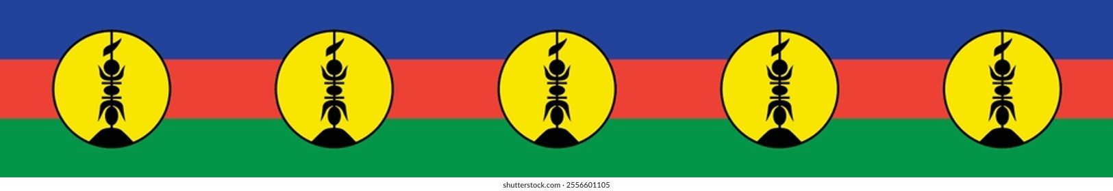 New Caledonia flag long banner digital vector illustration