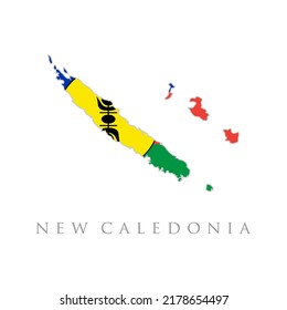 New Caledonia Flag Map Flat Design Stock Vector (Royalty Free ...