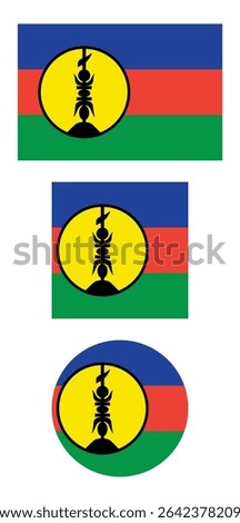 
New Caledonia flag PNG vector. New Caledonia square and round icon isolated on transparent PNG background. New Caledonia flag icon.

