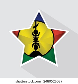 New Caledonia Flag Star Shape Icon