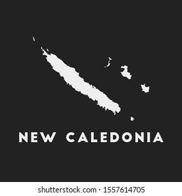 New Caledonia icon. Country map on dark background. Stylish New Caledonia map with country name. Vector illustration.