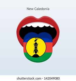 New Caledonia language. Abstract human mouth. Vector illustration.