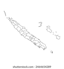 New Caledonia map with administrative divisions. Vector illustration.