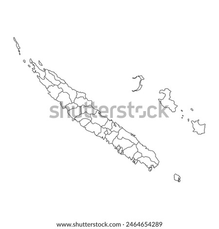 New Caledonia map with administrative divisions. Vector illustration.