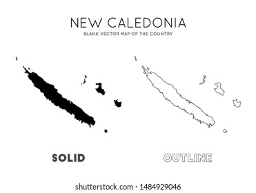 New Caledonia map. Blank vector map of the country. Borders of New Caledonia for your infographic. Vector illustration.