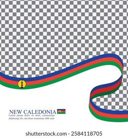 New Caledonia national flag ribbon stock vector	