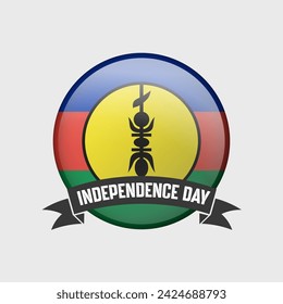 New Caledonia Round Independence Day Badge