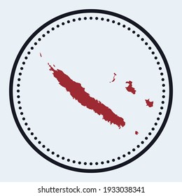New Caledonia round stamp. Round logo with country map and title. Stylish minimal New Caledonia badge with map. Vector illustration.