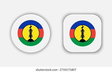 Symbol für die Schaltfläche "Neu-Kaledonien-Rundung - Nationalflagge"
