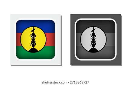 Symbol für abgerundete Flagge in Neukaledonien