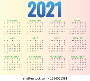 Neuer Kalender 2021 Vektor eps file