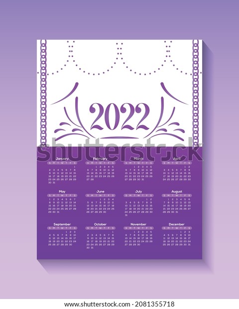 New Calendar 2022 Template Design Stock Vector Royalty Free 2081355718 Shutterstock 2594