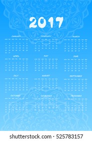 New Calendar Template To Print, week on the blue background.