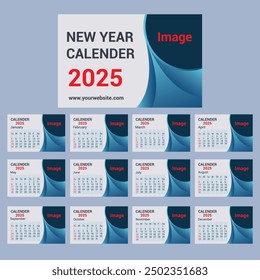 New Calender, 2025, year date, page, corporate, company, office, week, actor, template, table design, month, desk, a4, calendar, day, 12, layout, business, number, horizontal, desktop, organizer, holi