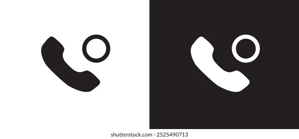 New call icon, Simple Flat icon of phone call, phone icon on social media, social media app icon on black and white background in vector shape.