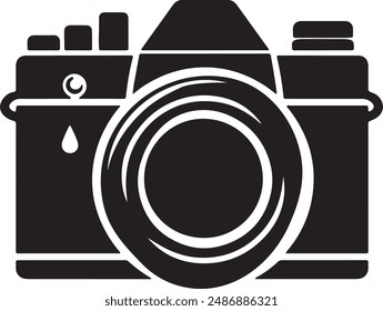 New camera model silhouette vector art