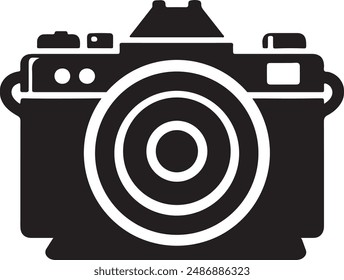 New camera model silhouette vector art