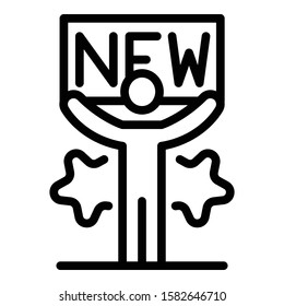 New campaign icon. Outline new campaign vector icon for web design isolated on white background