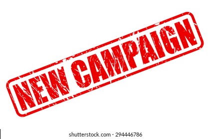 New campaign red stamp text on white