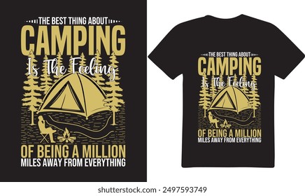 New Camping T-shirt Design Bundle, Camping vector T-shirt Designs, 
Typography T-Shirt Design, Adventure travel lettering T-Shirt Design, Mountain Pine Tree Hiking Vector design, New Camping vector