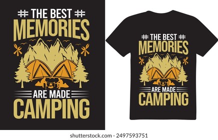 New Camping T-shirt Design Bundle, Camping vector T-shirt Designs, 
Typography T-Shirt Design, Adventure travel lettering T-Shirt Design, Mountain Pine Tree Hiking Vector design, New Camping vector