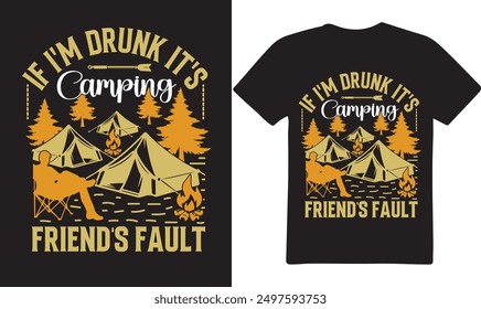 Nuevo Paquete de diseño de camiseta de camping, Diseños de camiseta de Vector de camping, 
Diseño de camiseta de tipografía, Diseño de camiseta de letras de viaje de aventura, Diseño de Vector de senderismo de pino de montaña, Nuevo Vector de camping