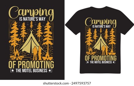 New Camping T-shirt Design Bundle, Camping vector T-shirt Designs, 
Typography T-Shirt Design, Adventure travel lettering T-Shirt Design, Mountain Pine Tree Hiking Vector design, New Camping vector