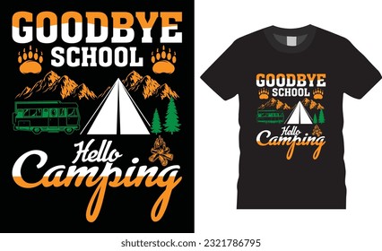 New Camping Typography t-shirt design Today's forecast mostly camping design vector retro Template. Camping Design Colorful T-shirt premier Vector Camping design ready for vintage Banner Poster vector