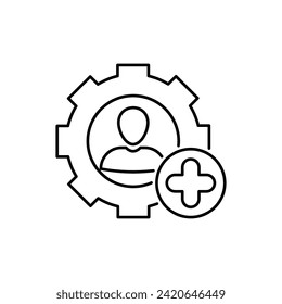 New capable person. Skills icon with add sign. Skills icon and new, plus, positive symbol. Icon, skill, new, add, employee, increase, motivation, talent, ability, addition, business