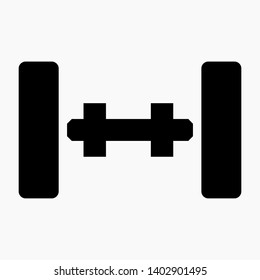 New car chassis isolated minimal single flat linear icon for application and info-graphic. Commercial line vector icon for websites and mobile minimalistic flat design.