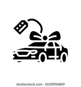 new car dealership glyph icon vector. new car dealership sign. isolated symbol illustration