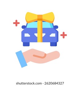 Ilustración vectorial plana del icono del coche Nuevo