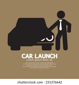 New Car Launch Graphic Symbol Vector Illustration