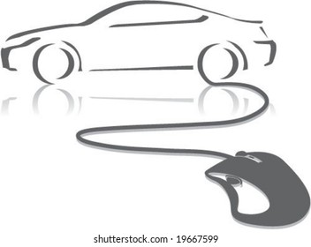 New Car Mouse Clipart Illustration