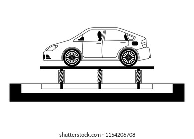 new car on conveyor of the factory