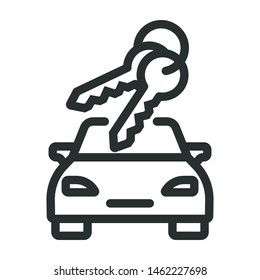 new car, car shop - minimal line web icon. simple vector illustration. concept for infographic, website or app.