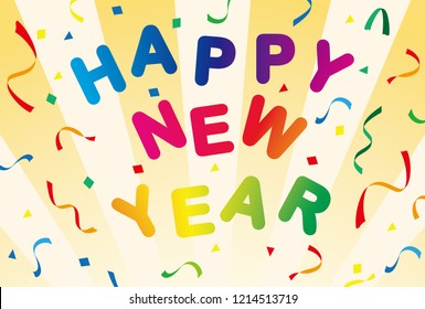 New Year’s card template, vector illustration. 