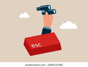 New career. Escape business rat race and corporate world. Looking for relief. Corporate of success. Vector illustration flat design.