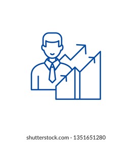New career line icon concept. New career flat  vector symbol, sign, outline illustration.