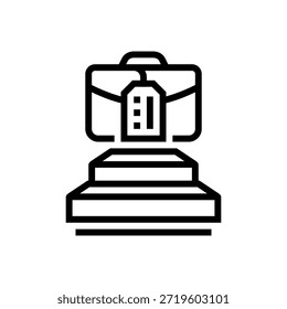 Nuevo Vector de icono de línea de trayectoria profesional. Nuevo signo de trayectoria profesional. Ilustración negra de símbolo de contorno aislado