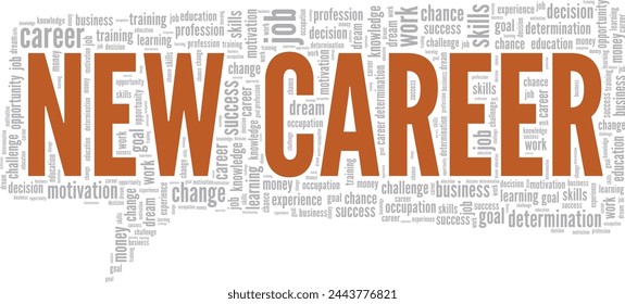 New Career word cloud conceptual design isolated on white background.
