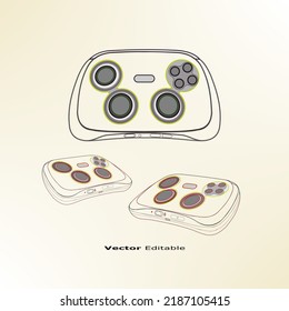 new cartoon scetch set design game pad for smartphone for technology content