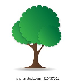 new cartoon style tree icon isolated on white background can use like design element