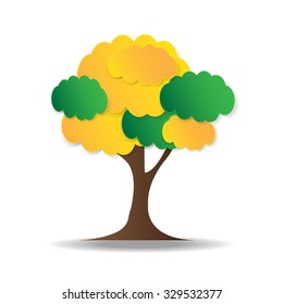 new cartoon style tree icon isolated on white background can use like design element