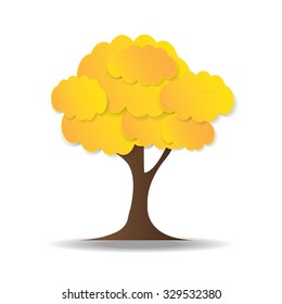 new cartoon style tree icon isolated on white background can use like design element